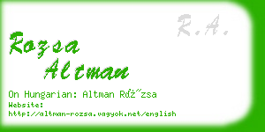 rozsa altman business card